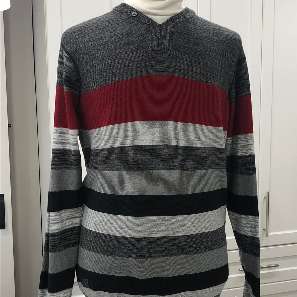 Point Zero Black Label Men’s V-Neck Sweater – XL Semi-Fit 🖤❤️🩶